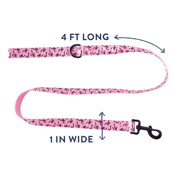 Top Paw Other - Top Paw® Pink Bows Dog Leash: 4-ft long, 1-in wide